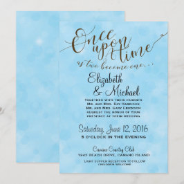 Invitación a la boda de cuento de hadas azul