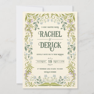 Invitación a la boda de cuento de hadas de libros