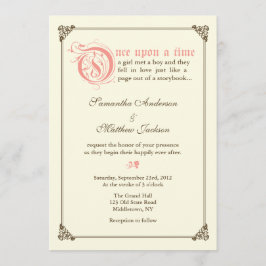 Invitación a la boda de cuento de hadas - rosa