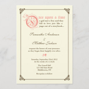 Invitación a la boda de cuento de hadas - rosa