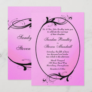 Invitación a la boda de cuento de hadas rosadas
