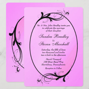 Invitación a la boda de cuento de hadas rosadas