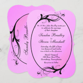 Invitación a la boda de cuento de hadas rosadas