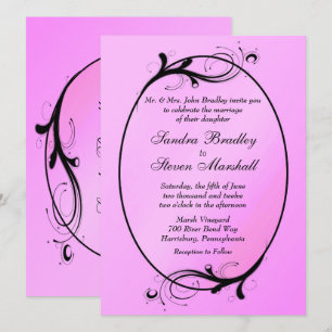 Invitación a la boda de cuento de hadas rosadas