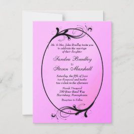 Invitación a la boda de cuento de hadas rosadas