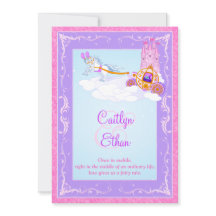 Invitación a la boda de cuento de hadas rosadas y