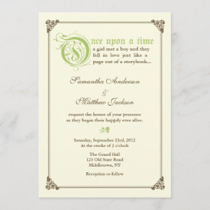 Invitación a la boda de cuento de hadas - Verde