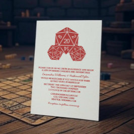 Invitación a la boda de dados de Red D20