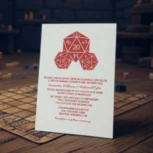 Invitación a la boda de dados de Red D20