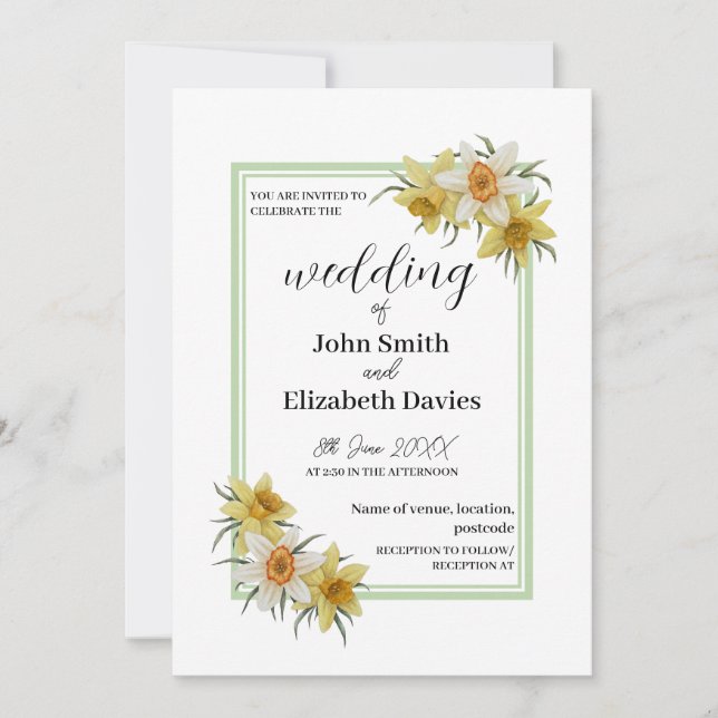 Invitación a la boda de Daffodil (Anverso)