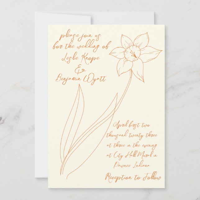 Invitación a la boda de Daffodil (Anverso)