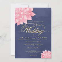 Invitación a la boda de Dahlia con la floral de or
