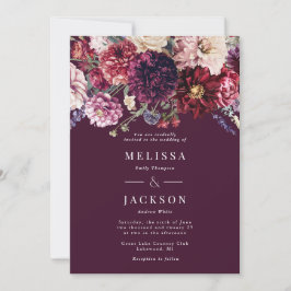 Invitación a la boda de Dahlia en la flor de otoño