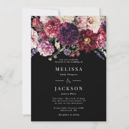 Invitación a la boda de Dahlia en la flor de otoño