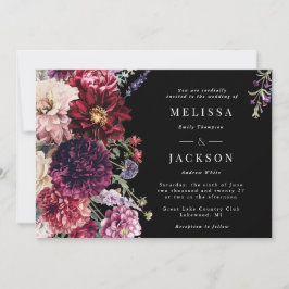 Invitación a la boda de Dahlia en la flor de otoño