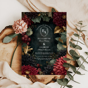 Invitación a la boda de Dahlia en otoño gótico