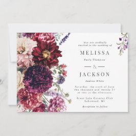 Invitación a la boda de Dahlia, flor de otoño