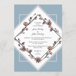 Invitación a la boda de Daisies dibujados con tint