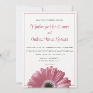 Invitación a la boda de Daisy Gerbera Rosada
