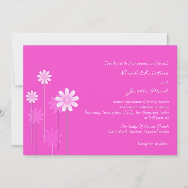 Invitación a la boda de daisy rosado (Anverso)