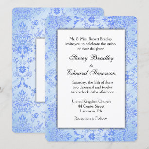 Invitación a la boda de Damasco Azul