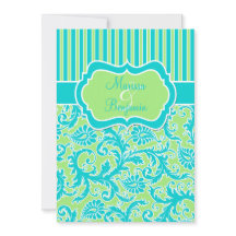 Invitación a la boda de Damasco con franja blanca