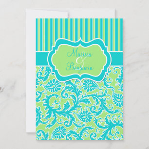 Invitación a la boda de Damasco con franja blanca