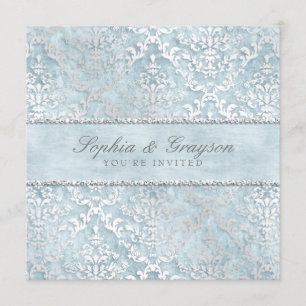 Invitación a la boda de Damasco con Glimmer Azul e