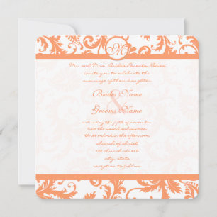 Invitación a la boda de damasco de Coral