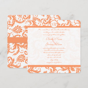 Invitación a la boda de damasco de Coral