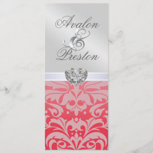 Invitación a la boda de Damasco de Diamante Rojo P