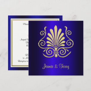 Invitación a la boda de Damasco de estilo Art Deco