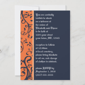 Invitación a la boda de Damasco de Halloween