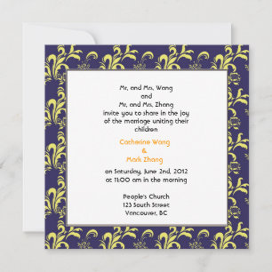 invitación a la boda de damasco, de los padres