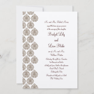 Invitación a la boda de Damasco de Vintage sobre e