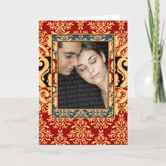 Invitación a la boda de damasco dorado ultra elega