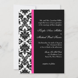 Invitación a la boda de Damasco en blanco y negro