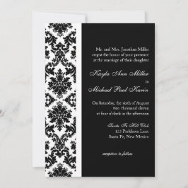 Invitación a la boda de Damasco en blanco y negro