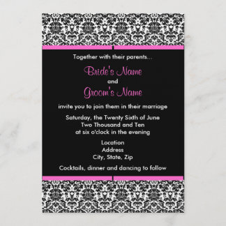 Invitación a la boda de Damasco en blanco y negro