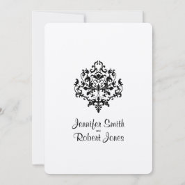 Invitación a la boda de Damasco en blanco y negro