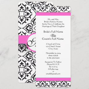 Invitación a la boda de Damasco en el corazón blan