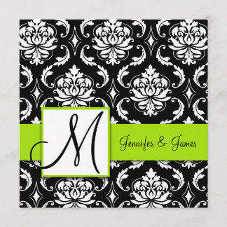 Invitación a la boda de Damasco Negro| Verde anima
