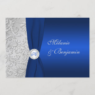 Invitación a la boda de Damasco plateado de la Mar