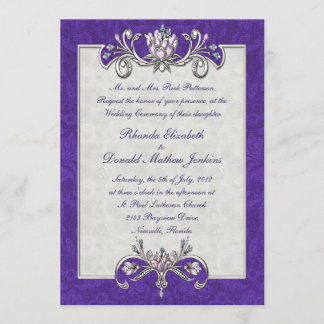 Invitación a la boda de Damasco Púrpura