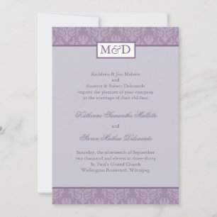 Invitación a la boda de Damasco Púrpura