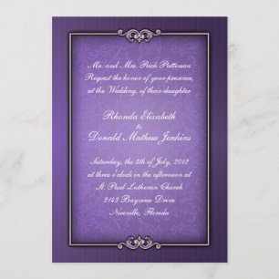 Invitación a la boda de Damasco Púrpura