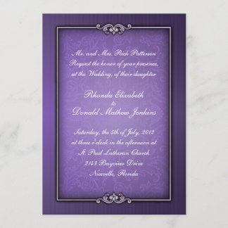 Invitación a la boda de Damasco Púrpura