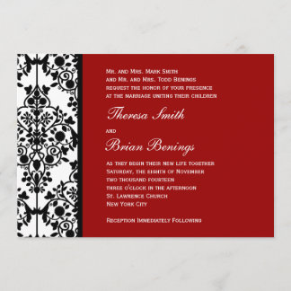 Invitación a la boda de Damasco Rojo