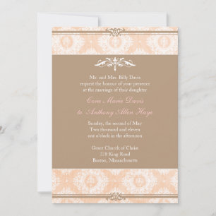 Invitación a la boda de Damasco Rosa Victoria