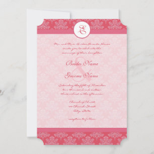 Invitación a la boda de Damasco Rosado